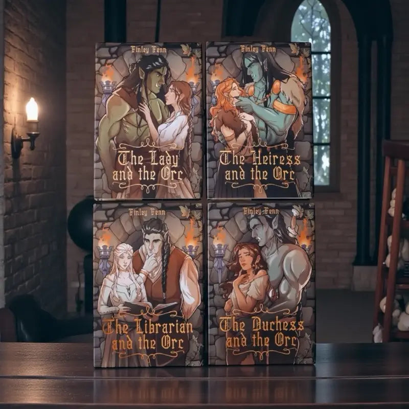 Orc Sworn Series Exclusive Luxe Collector's Special Edition Signed Hardcover Book by Finley Fenn - BookTok, Adult Romance Fantasy, Dust Jacket, Coordinated Spines, Exclusive Custom Sprayed Edges, Collectors