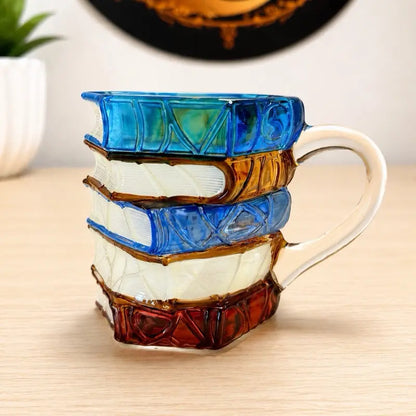 Book Theme Glass Mug - Kitchen Drinkware for Coffee, Tea - Unique Gift for Enthusiasts, Drink, Gift Idea